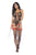 Mapale 1133 Floral Fishnet Bodysuit Set Color Black-Red