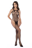 Mapale 1136 Fishnet Bodystocking with Rhinestone Detail Color Black-Rhinestone