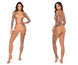 Mapale 1143 Long Print Sleeve Leopard Mesh Bodystocking Color Leopard Print