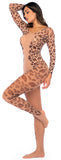 Mapale 1143 Long Print Sleeve Leopard Mesh Bodystocking Color Leopard Print