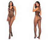 Mapale 1145 Leopard Fishnet Bodystocking Color Black