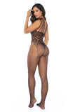 Mapale 1145 Leopard Fishnet Bodystocking Color Black