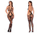 Mapale 1147 Floral Fishnet Bodystocking Color Black
