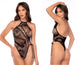 Mapale 1152 Snake Halter Fishnet Bodysuit Color Black