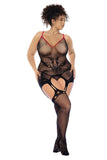 Mapale 1153X Snake Fishnet Bodystocking Color Black-Red