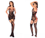 Mapale 1153 Snake Fishnet Bodystocking Color Black-Red