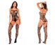 Mapale 1154 Snake Fishnet Bodyset Color Black-Red