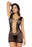 Mapale 1157 Cutout Fishnet Chemise Color Black