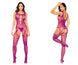 Mapale 1160 Floral Fishnet Bodystocking Color Pink Orchid