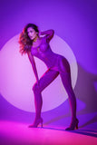 Mapale 1160 Floral Fishnet Bodystocking Color Pink Orchid