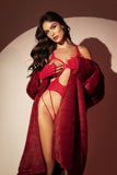 Mapale 1161 Fishnet Bodysuit with Gloves Color Red