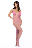 Mapale 1167 Feather Kiss Fishnet Bodysuit Color Bubblegum Pink