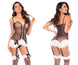Mapale 1168 Maid Fishnet Body Color Black-White