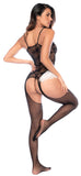 Mapale 1169 Maid Fishnet Bodystocking Color Black-White