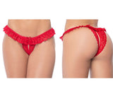 Mapale 119 Lace Peek-A-Boo Panty Color Red