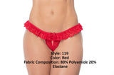 Mapale 119 Lace Peek-A-Boo Panty Color Red