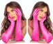 Mapale 135 Satin Rhinestone Opera Gloves Color Pink-Rhinestone