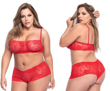 Mapale 206X Panty and Top Lace Set Color Red