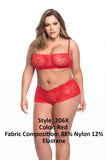 Mapale 206X Panty and Top Lace Set Color Red