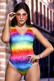 Mapale 2692 Bodysuit Color Pixel Rainbow Print