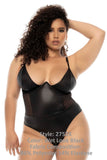 Mapale 2752X Bibi Bodysuit Plus Color Wet Look Black