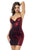 Mapale 40019 Dress with Matching Panty Color Shimmery Red