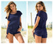Mapale 5736 Loose Fit Romper with Drawstring on the Sides Color Navy
