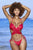 Mapale 6659 Ribbed Monokini Color Shimmery Red