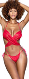 Mapale 6659 Ribbed Monokini Color Shimmery Red