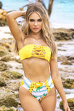 Mapale 67037 Reversible Two Piece Swimsuit Color Yellow-Citrus Print