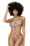 Mapale 67051 One Piece Swimsuit Color Crochet Print