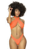 Mapale 67056 Ribbed Monokini Color Bright Orange