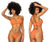 Mapale 67058 Ribbed Two Piece Swimsuit Color Bright Orange