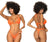 Mapale 67059 Ribbed Two Piece Swimsuit Color Bright Orange