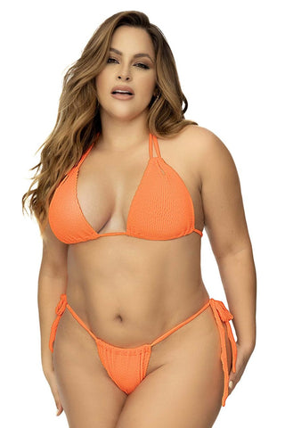 Mapale 67060X Ribbed Two Piece Swimsuit Color Bright Orange