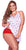 Mapale 7337X Top and Cheeky Bottoms Pajama Set Color White-Red