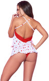 Mapale 7337 Top and Cheeky Bottoms Pajama Set Color White-Red