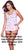 Mapale 7337 Top and Cheeky Bottoms Pajama Set Color White-Red