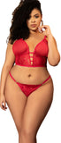 Mapale 7386X Two in One Babydoll and Two Piece Set Color Red