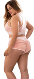 Mapale 7389X Two Piece Pajama Set. Top and Shorts Color Rose