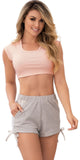 Mapale 7390 Two Piece Pajama Set. Top and Shorts Color Rose-Grey