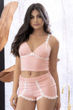 Mapale 7391 Two Piece Pajama Set. Top and Shorts Color Rose