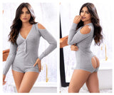 Mapale 7392 Long Sleeve Sleep Romper Color Gray