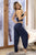 Mapale 7402 Two Piece Pajama Set. Top and Shorts Color Navy Blue