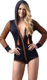 Mapale 7405 Long Sleeve Sleep Romper Color Black-Orange