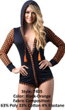 Mapale 7405 Long Sleeve Sleep Romper Color Black-Orange