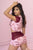 Mapale 7414 Two Piece Pajama Set. Top and Shorts Color Rose-Burgundy