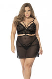 Mapale 7433X Babydoll and Two Piece Set Color Black