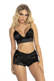 Mapale 7448 Two Piece Pajama Set Top and Shorts Color Black