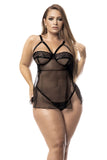 Mapale 7487X Babydoll with Matching G-String Color Black